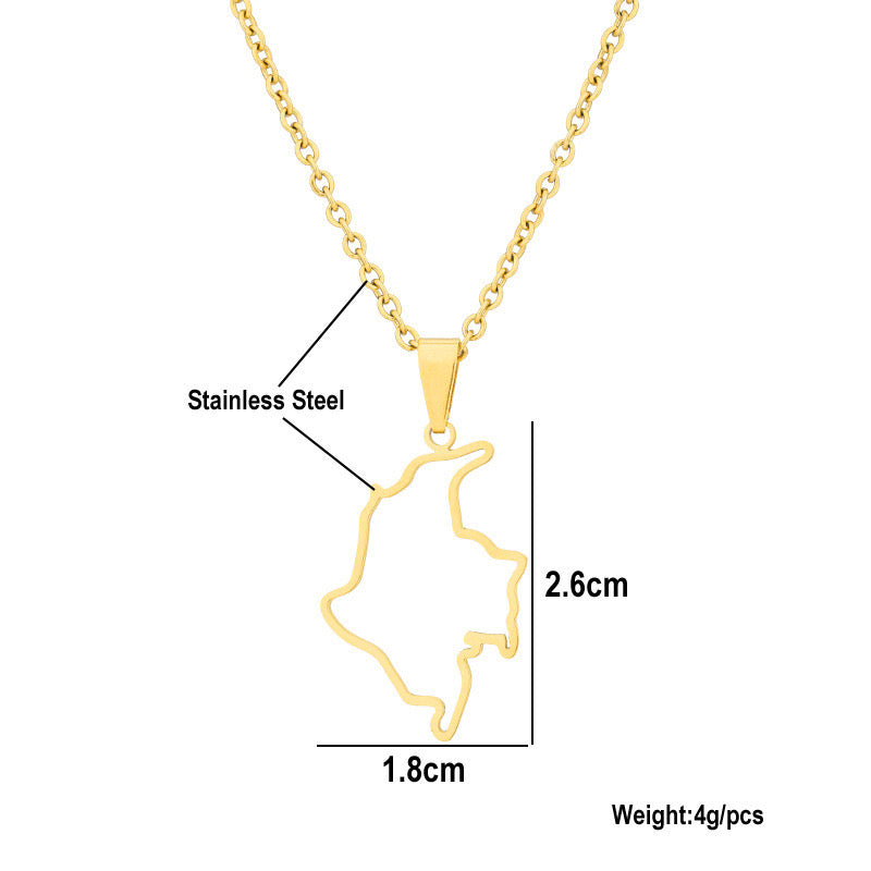 Colombia Map Necklace | Colombian Jewelry Gift