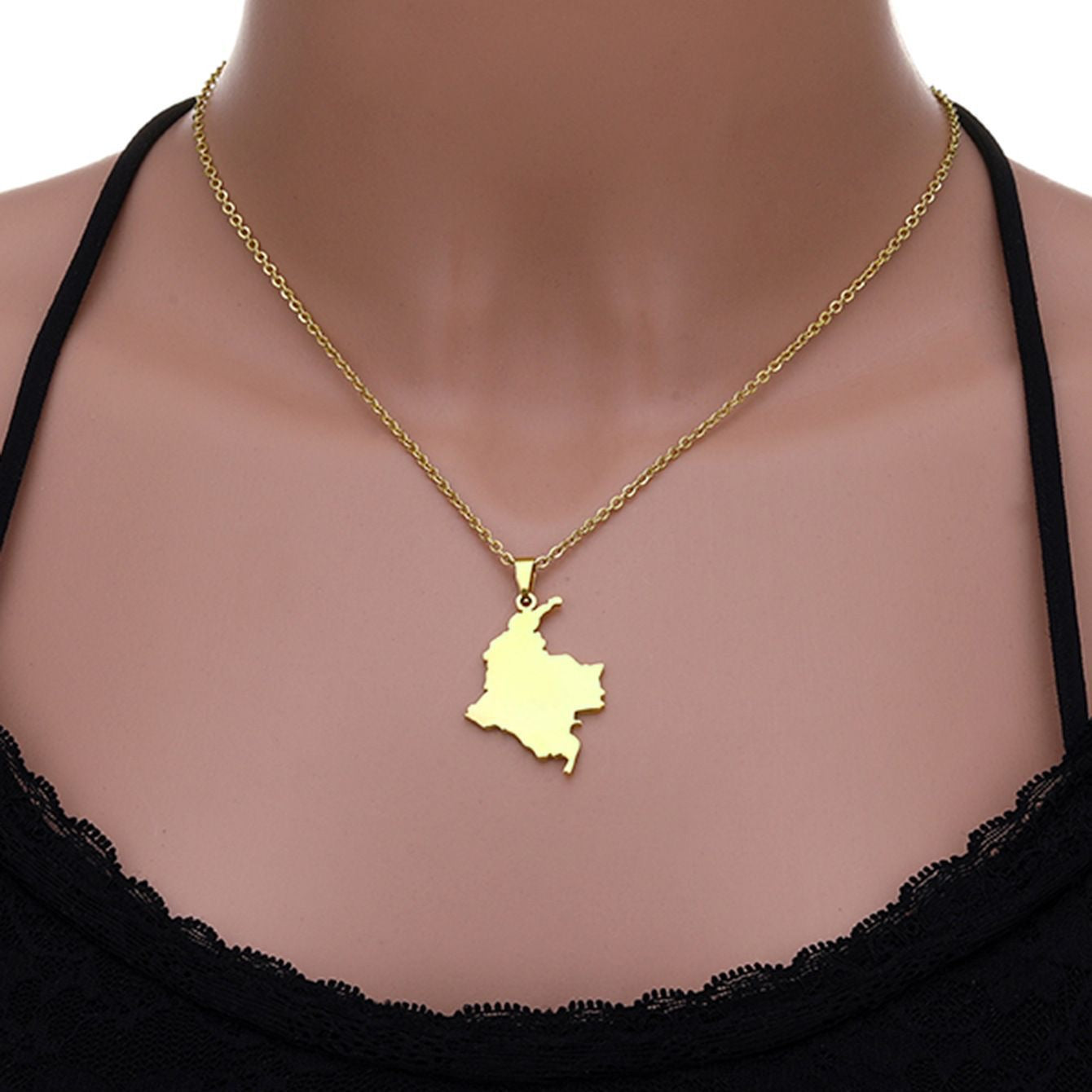 Colombia Map Necklace