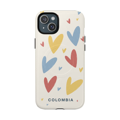 Colombia Heart Pattern Tough Magnetic Phone Case
