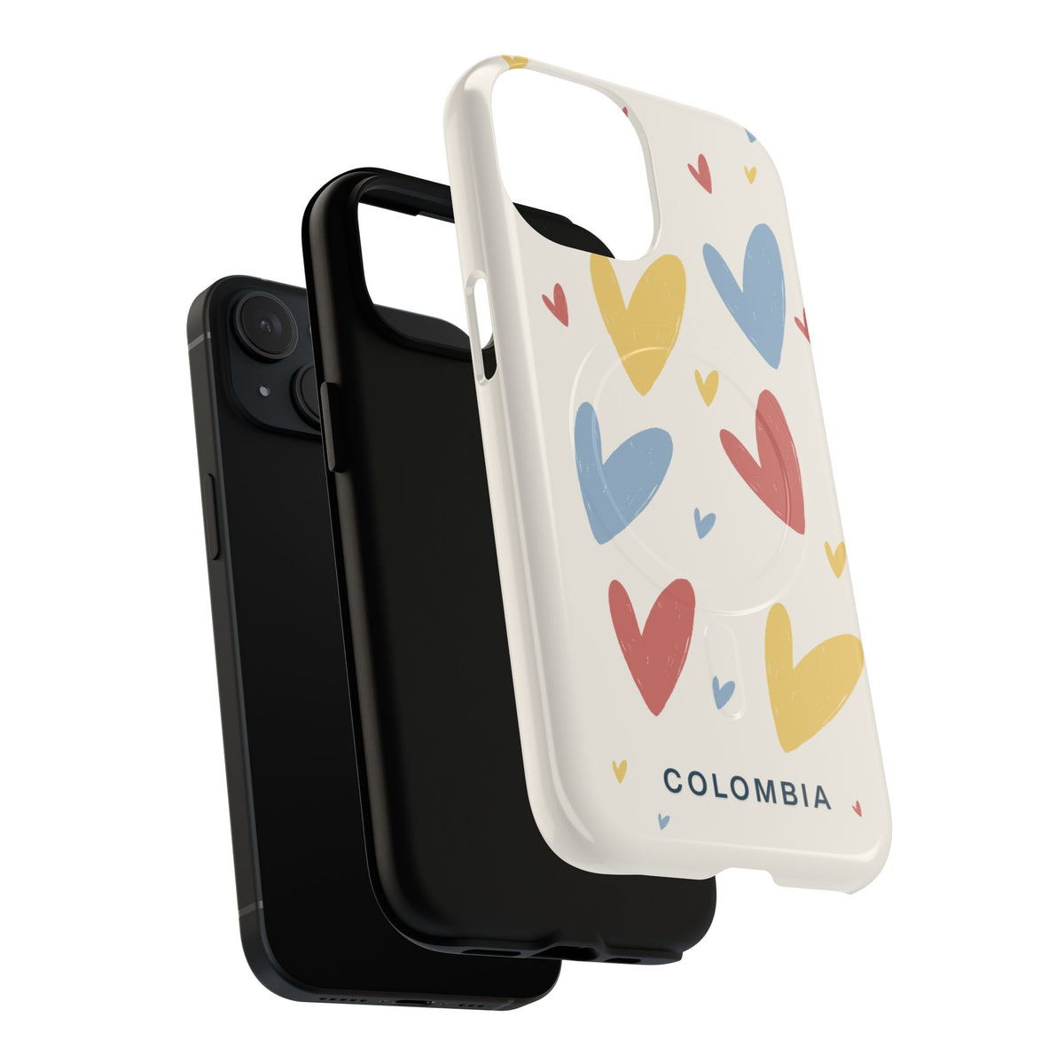 Colombia Heart Pattern Tough Magnetic Phone Case