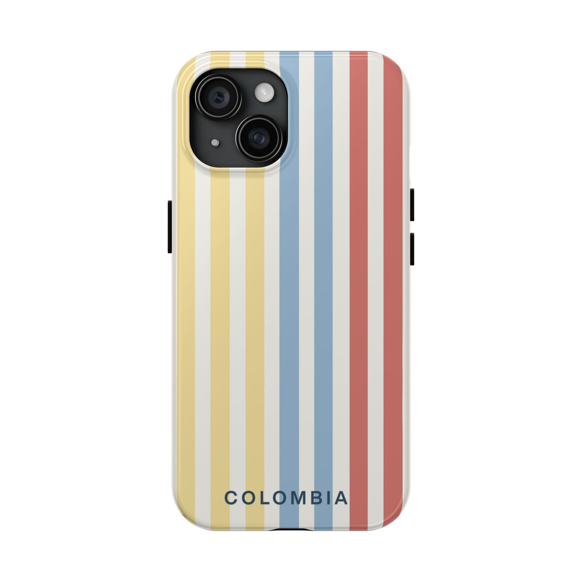 Colombia Retro Stripe Tough Phone Case — Colorful National Flag Phone Cover